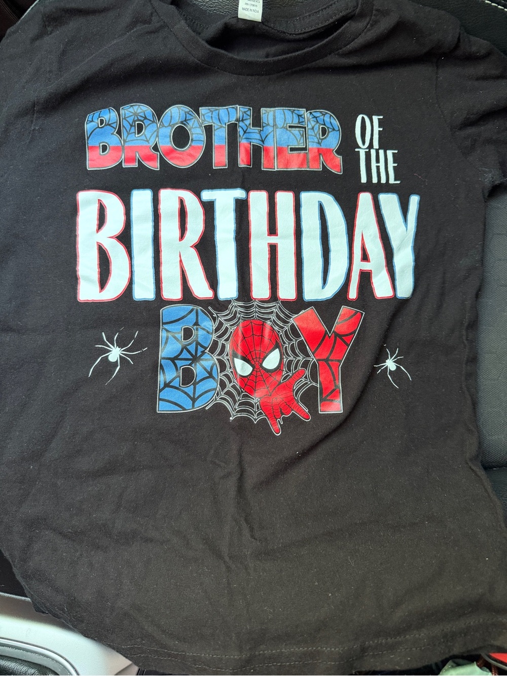 Brother of the birthday boy spiderman theme Tshirt Youth Small